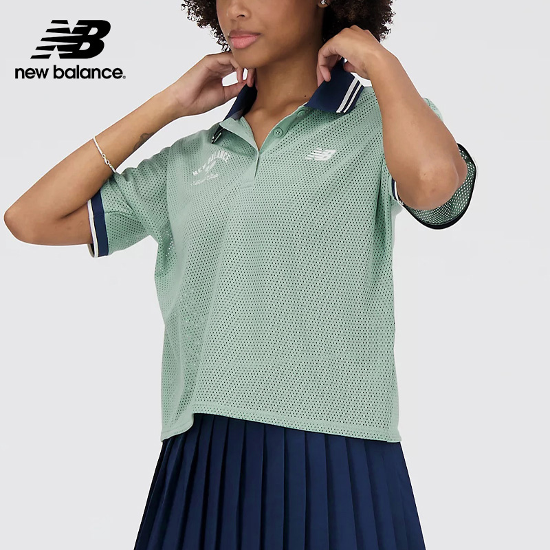 [WT41404-SAM_S] NEW BALANCE -WT41404-SAM  女子网球POLO衫（薄荷绿） (S)