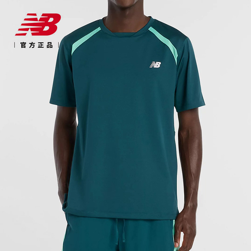 [MT61L02K-AAV_2XL] NEW BALANCE -MT61L02K-AAV 红土网球系列法网男子短袖T恤 （绿色） (2XL)